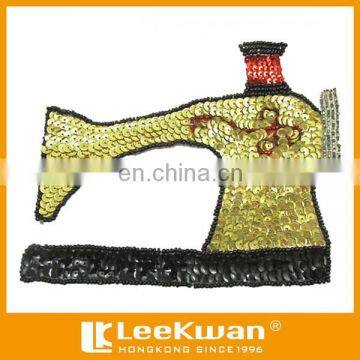 Hamburg and Chips Sequined Embroidery Patch Design, Fashion Food Sequin Embroidery Patch, Sequin Design photo-2