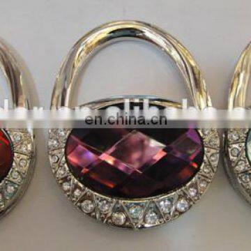 Free Sample Crystal Stone Folding Purse Bag Hook Handbag Hanger photo-3