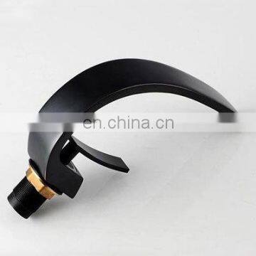Hot Brass Cool Black Flat Curve Faucet Mixed Water Tap Hotel photo-5