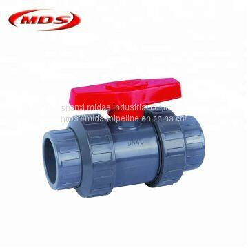 OD32mm Gray Color Plastic PVC True Double Union Ball Valve for Water Supply photo-4