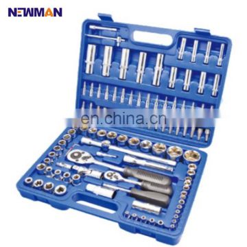 NEWMAN O1060 Blow Case Packed 108 Pcs Universal 1/4 1/2 Metric Chrome Socket Bit Wrench Tool Set