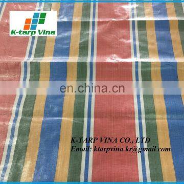 Durable and Strong Stripe Tarpaulin Multi-color Green/Blue/White/Red