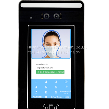 7inch Temperature detection Visual intercom  facial recognition mlx access control tablet with touch screen LCD & mask detection
