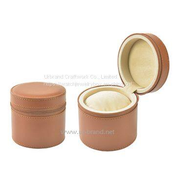 Wholesale Fashion Round Ring Pu Leather Jewel Storage Jewelry Case Custom Logo