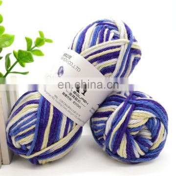 Aran weight 100% organic cotton material yarn ball with print color