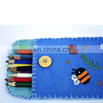 Super Quality Pouches for Girls Student Zipper Locked Felt Pencil Bag photo-6