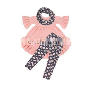 Girl 3 PCS Floral Fall Outfit Kids Boutique Clothing Girls Clothing Set photo-5