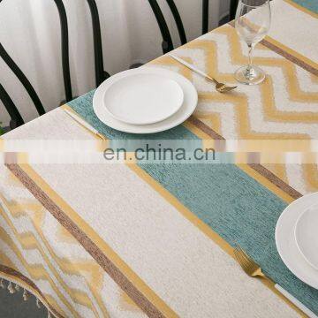 Home Decor Cotton Linen Embroidery Lace Tassel Rectangular Tablecloth Waterproof Oilproof Kitchen Dining Table Colth Cover photo-7