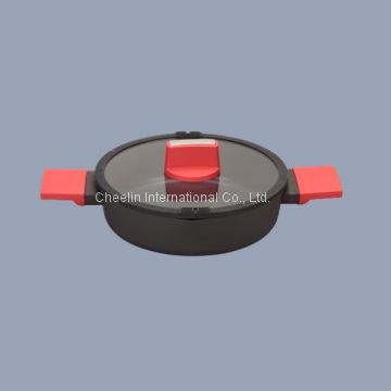 Non-stick Pressed Aluminium Low Casserole with Pouring Mouth