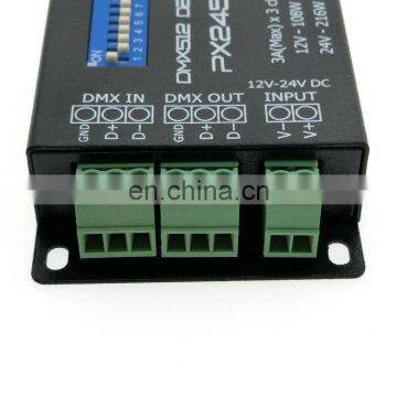 PX24506 DMX 512 Decoder Driver 9A DMX 512 Amplifier 12V 24V Led DMX512 Controller for RGB LED Strip Lights photo-4