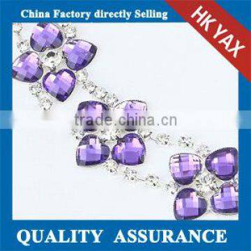 W0521 handmade crystal rhinestone chain, Purple chain with crystals,crystal rhinestone chain