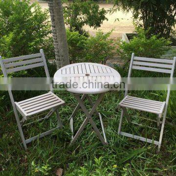 best selling bistro set - grey wash acacia balcony chair and table - made in vietnam outdoor furniture