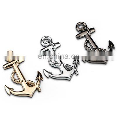 3d Metal Car Body Stickers Anchor Hooks Logo Insignia Boat Decorations Auto Decal Car Styling Accessories Exterior Stickers photo-2