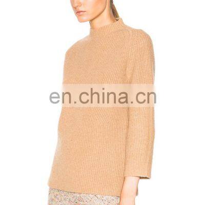 Winter Fashion Ribbed 100% Cashmere Ladies Pullover Sweater photo-2