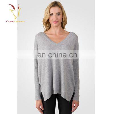 Womens Triangle Shape V Neck Cashmere Knit Poncho Sweater