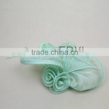 Elegant Feather Fascinator Sinamay Derby Races Hat photo-5