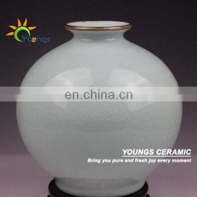Light Celadon Crackle Chinese Porcelain Vases For Table Lamp photo-2