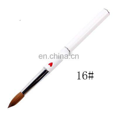 Professional Custom Logo Nail Art Tools Metal Handle Acrylic Nail Brushes 100% Pure Kolinsky Sable Hair Acrylic Nail Brush