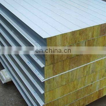 Low price fireproof  color steel rock wool sandwich panels for refrigerated warehouses