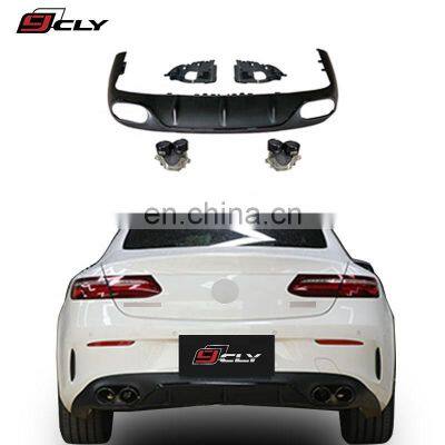 CLY Rear Diffuser For 2017+ Benz E Class E Coupe W238 C238 Upgrade E53 AMG Bumper Diffuser Exhaust Pipe Rear Lip Exhaust Tips