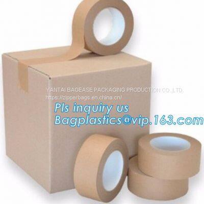 Reinforced Water Activated Custom Printed Kraft Paper Gummed Tape,Conventional Brown/White Kraft Paper Filament Sticker