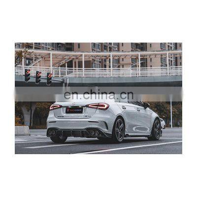 Perfect Fitment Aerodynamic Glossy Finish Carbon Fiber Car Body Parts Side Skirts For BENZ AMG A45 W177