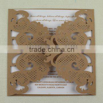 2016 Favor Idea Laser Cut Wedding Invitation Rustic With Competitive Price
