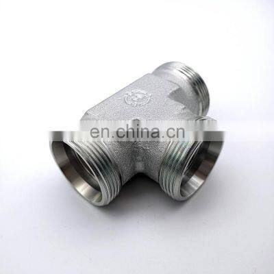 Carbon Steel Metric Male Hydraulic Tee Adapter AC Ad