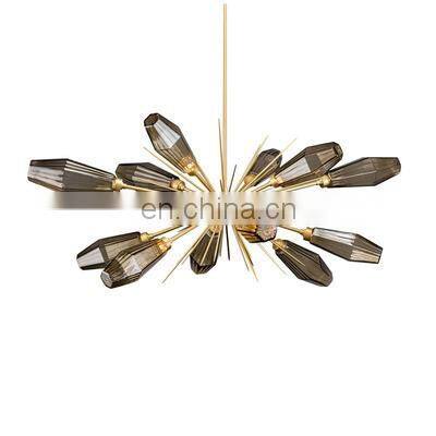 Classic Single Head Gold Flower LED Pendant Light Ceiling Chandelier Lamp for Living Room Corridor