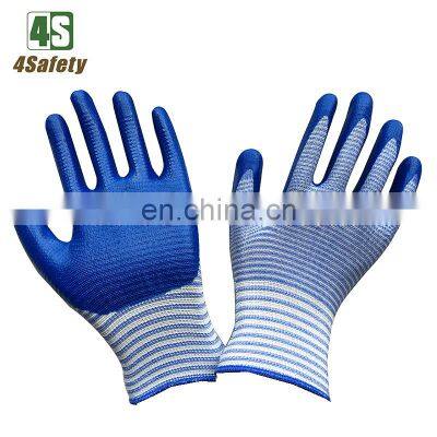 4SAFETY Industry Safety Work Gloves Blue Nitrile Glove With Cheap Prices