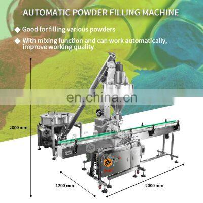 Easy to Operate Whey Milk Protein Powder Cans Auger Dosing Filling Capping Machine