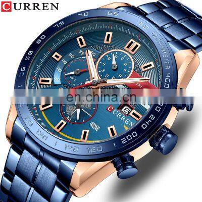 Curren 8410 New Fashion Quartz Watch Man 2022 Innovative Calendar Waterproof Silicon Band Green Stop Watches Relogio Masculino