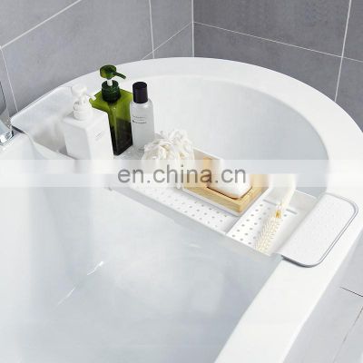 Luxury Extendable Bathroom Shelf Bathtub Tray Bath Tub Rack Candy Tray Bathtub Shelf Towel Book Holder Storage Organizer