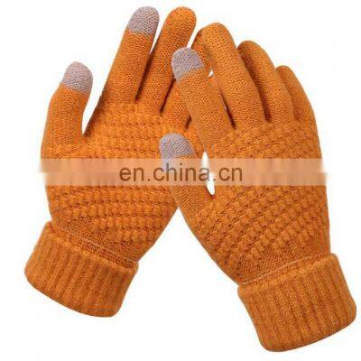 Wholesale Custom Acrylic Knitted Gloves Women Mnes Warm Knitted Winter Gloves For Outdoor photo-5