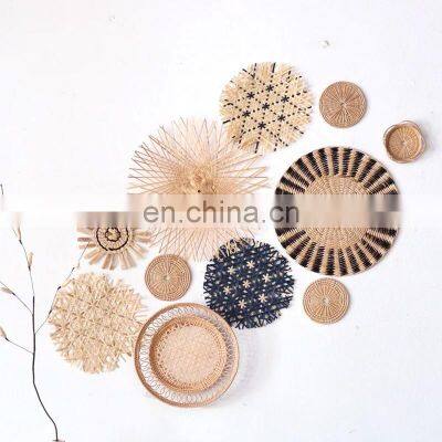 Decorative Set Seagrass Wall Hanging Decor Boho Water Hyacinth wall art design Woven Bamboo Cozy HomeWholesale Made in Vietnam