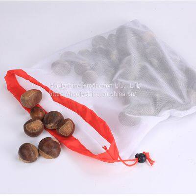 Polyester Mesh Bag Vegetable and Fruit Bag Storage Mesh Bag Repeatable Drawstring Mesh Bag