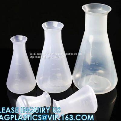 50ml 100ml 250ml 500ml 1000ml Laboratory Narrow Neck Plastic Erlenmeyer Flask, Narrow Neck Flask Erlenmeyer Flask With Lid photo-4