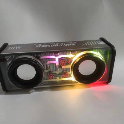 2023 Mini Portable Wireless Speaker Outdoor Blue Subwoofer With Led Flashing Tooth Metal Bass Speaker photo-3