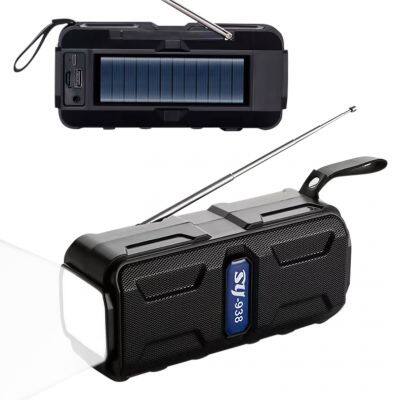 Multifunction Outdoor Camping Solar Led Light Bt Wireless Speakers 1200mah Portable Speakers With Tf Card And Light Bulb