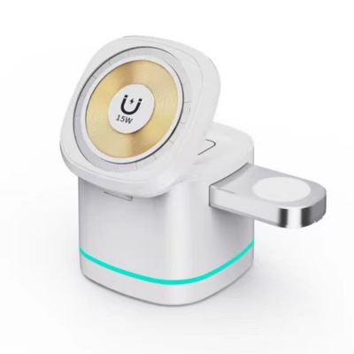 iPhone 16 wireless charging 3 in 1 Cube Foldable Wireless Charger Magnetic Portable 15W Fast Stand Desktop Charging Station