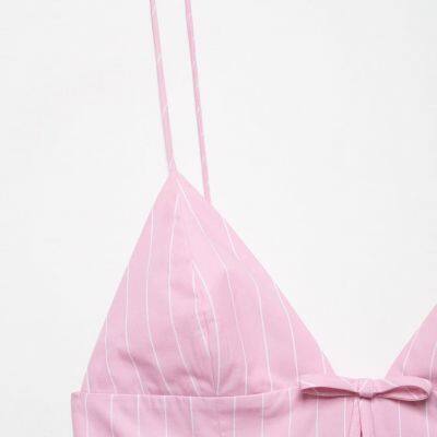 2025 Spring/Summer New European and American Style Women's Fashion Sexy Hot Girl Bow Decoration Dress