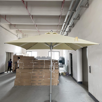 Aluminum square center column parasol with dust cover waterproof sunshade terrace umbrella garden umbrella custom manufacturer