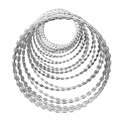 Hot-dip Galvanized Razor Wire, BTO-12, CBT-65, Safety Razor Wire, Rust-proof, 0.5mm Blade Thickness, Fence Roll