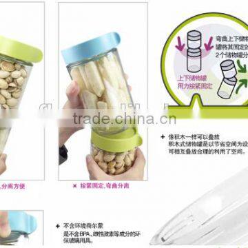 Stackable Storage Cans Made of Glass and Silicone photo-2