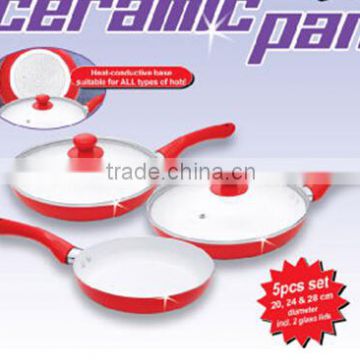 5 pcs ceramic non stick frying pan sets