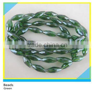 8*18 mm Faceted Oval Shape Crystal Glass Beads Green Loose Strands Of Crystal Glass Beads