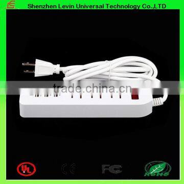 China Factory CE Cheap Extension Power Plug USA 6 Way Multi Socket with USB
