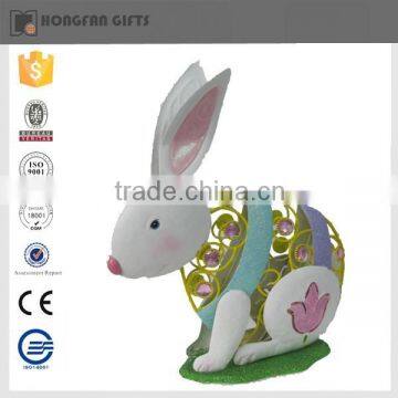 hot sell cute metal easter bunny for home ornament