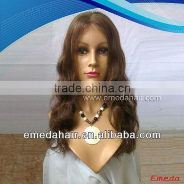 Indian Remy Hair Natural Color Natural Wave Silk Base Full Lace Wig