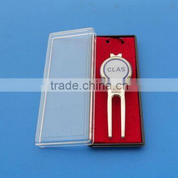 promotional custom metal golf divot tool with acrylic gift box